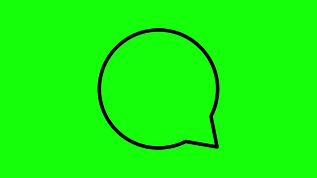 Animated speech bubble comment icons with green screen background for social media interface