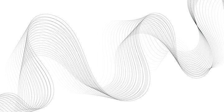 Abstract wave lines flowing on white background, vector design element for modern business presentation, brochure, flyer or poster.