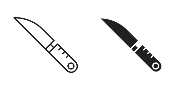 Kitchen knife icon. Vector illustration isolated on white.