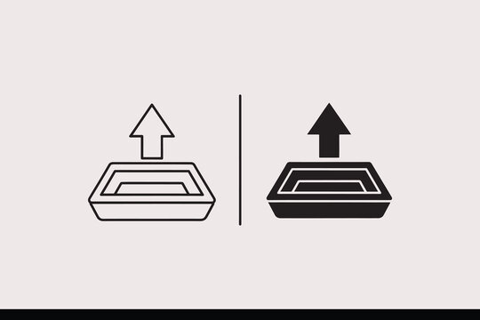 Upload arrow icon for file transfer and data export interface buttons.