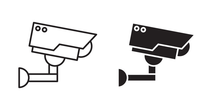 Security camera icon. Vector illustration isolated on white.