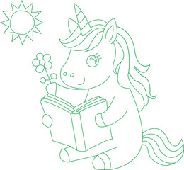Unicorn Coloring Page For Kids © Jaynal