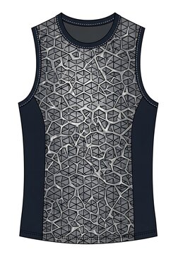 Abstract tank top design with geometric pattern and color blocking