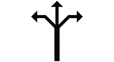 A black signpost with three arrows pointing in different directions © JOHIRUL_STUDIO