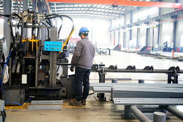 Fototapeta premium CNC cutting workers are at work.