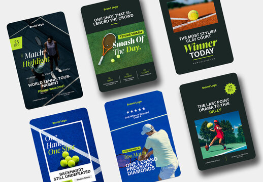 Modern Tennis Story Template With Dynamic Sports Social Media Design