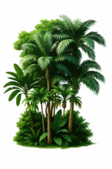 Obraz premium Tropical palm tree isolated on white background