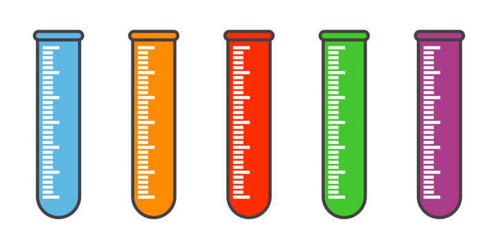 Illustration of a laboratory measuring cylinder, designed in a flat style. Simple design of a laboratory measuring cylinder. Science icon.	

