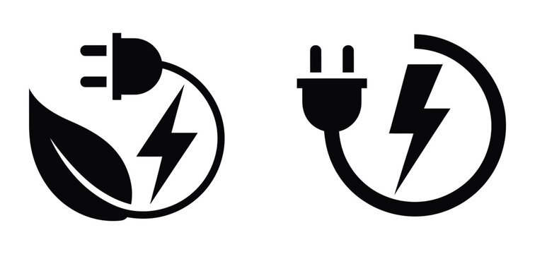 Electric Plug Switch icon set Energy power concept electricity arrow symbol volt watt sign electric cable plug adapter socket wire energy line pattern vector illustration.