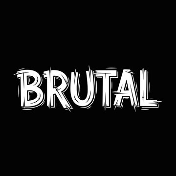 Brutal Text Effect White On Black Background.