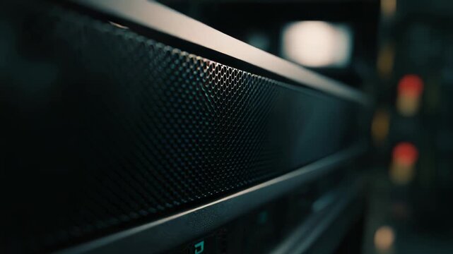 Server rack details with a honeycomb mesh pattern and subtle lighting, representing advanced technology, connectivity, and critical computing systems within a secure data center environment
