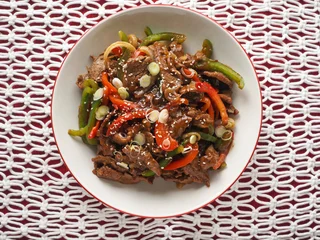 Fototapeten Steakhouse Pepper Steak Overhead  © Karen Hermann
