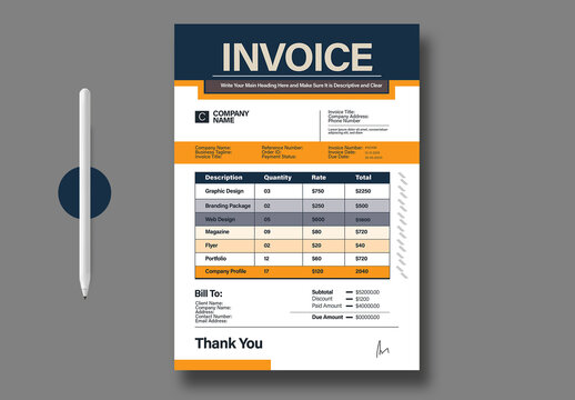 Clean Corporate Invoice Design