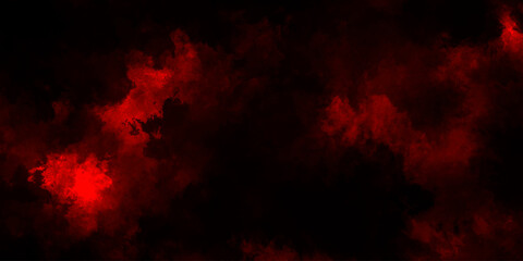 Abstract grunge red and black powder explosion cloud on black background. dark red smoke Like cloud wave effect on black. dark fire flame grunge texture background. toned fiery red sky. © Abdur Rahman Safin 