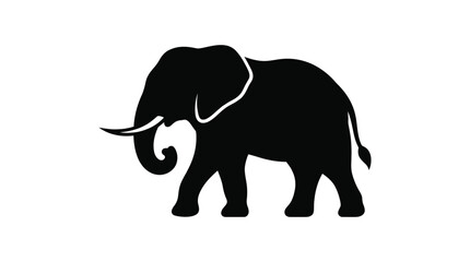 Fototapeta premium Elephant silhouette against a white background