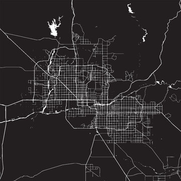 Phoenix Arizona Vector Map, Detailed City Street Map Black and White Minimalist Line Art