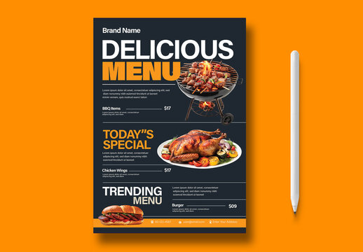 Creative BBQ Food Menu Flyer