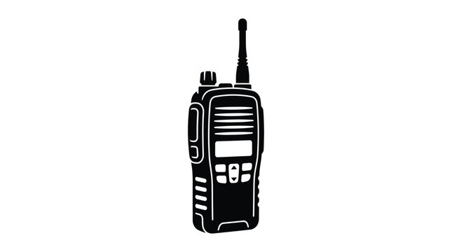 Two way radio silhouette on a white background