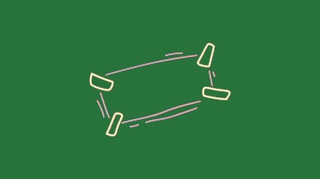 a sketch of a skateboard and lines.