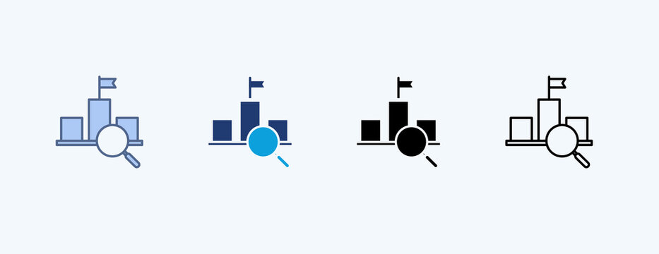 Competitive Landscape Multiple Icon Illustration Vector
