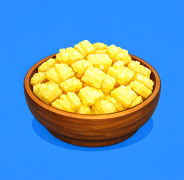 Samai Peram Yam fermented sweet potato traditional Malaysian indigenous native food in wooden bowl illustration