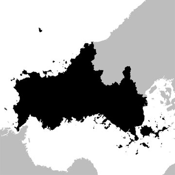 イラスト素材日本地図：山口県,中国地方,山陽地方,都道府県