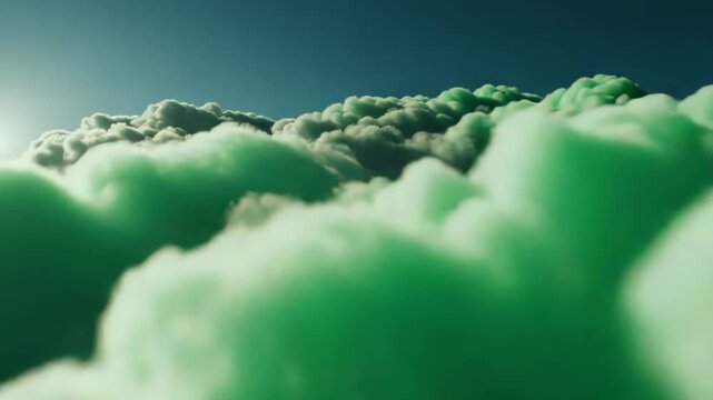 Powerful cumulus clouds building up, creating an ominous and dramatic sky before a weather event, capturing the raw force and beauty of nature's atmospheric patterns