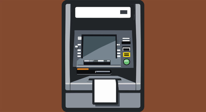 Point of sale payment terminal cash register machine graphic illustration