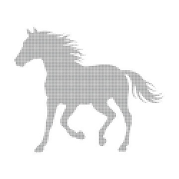 Halftone Effect Horse Illustration, Artistic Digital Artwork