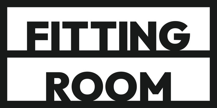Background Symbol or icon for the words fitting room simple template. Changing room