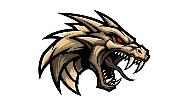 Dragon head illustration aggressive expression