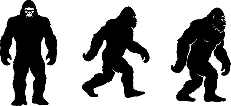 Bigfoot Sasquatch Silhouette Vector Bundle