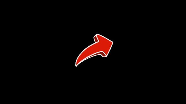 Red arrow pointing to the right on black background