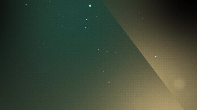 Abstract teal and gold digital gradient animated background with subtle particle effects, pixel texture, and cinematic futuristic atmosphere