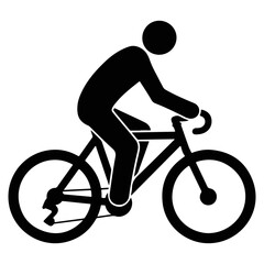 Naklejka premium Cyclist riding a bicycle, side view bike rider cycling