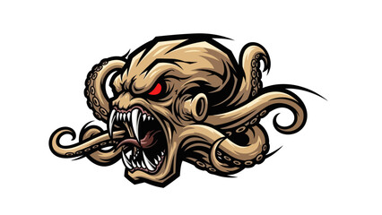 Monster octopus illustration © Ganesha