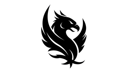 Fototapeta premium Black griffin silhouette design