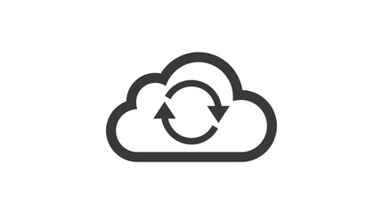 Obraz premium Minimalist Cloud Backup Icon Representing Data Synchronization and Digital Storage