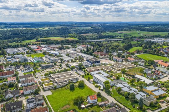 Die sehenswerte Kleinstadt Altdorf bei N&uuml;rnberg in Mittelfranken aus der Vogelperspektive