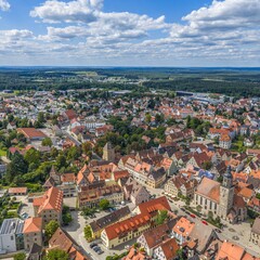 Fototapeta premium Ausblick auf Altdorf im Kreis Nürnberger Land im Sommer