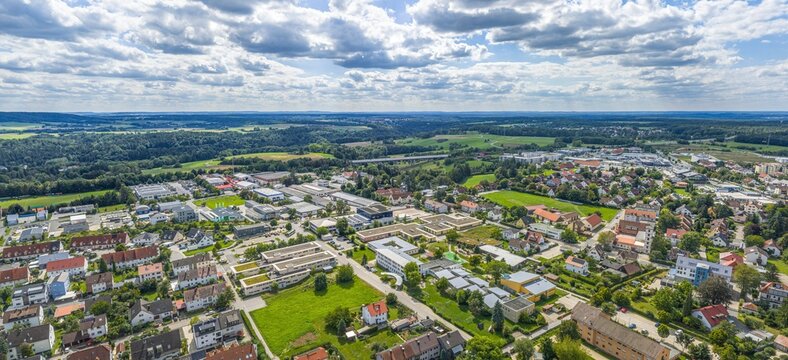 Die sehenswerte Kleinstadt Altdorf bei N&uuml;rnberg in Mittelfranken aus der Vogelperspektive