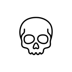 Obraz premium death skull danger icon - human skeleton head ourline