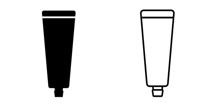 Toothpaste tube set icon isolated on white background.