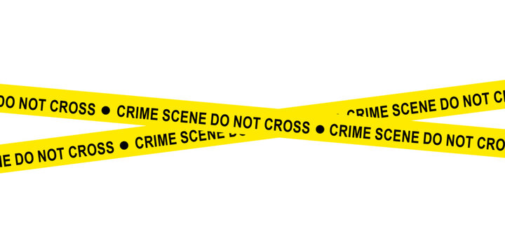 Yellow crime scene tape Crime Scene Do Not Cross. Vector illustration.