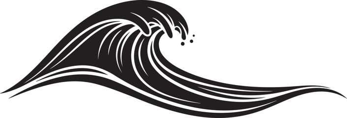 Fototapeta premium Black wave, ocean wave, surf icon, vector wave, sea wave