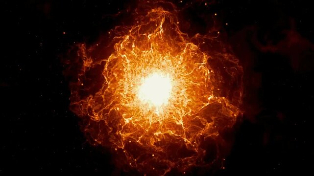 Fiery plasma explosion with bright core