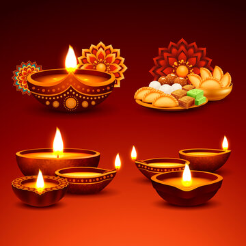 Diwali Decorative Elements Set