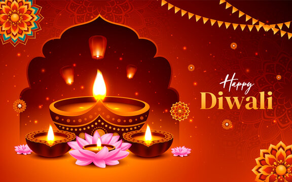 Festive Diwali Celebration Artwork
