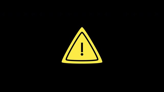 Rotating Warning Icon Bounce Scale Animation with Alpha Channel 4K