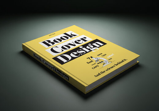 Book cover mockup studio shot